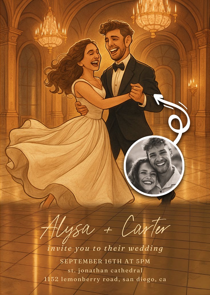 A dance to forever - wedding invitation