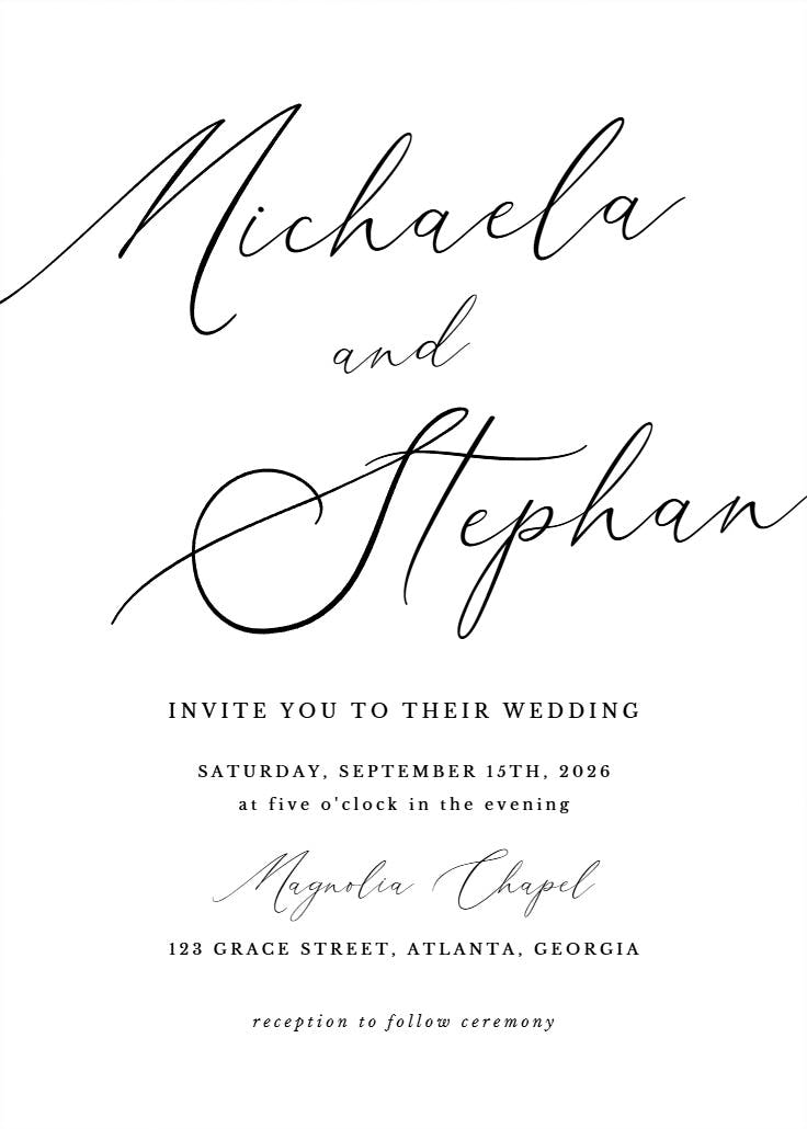 Bold bellisia - wedding invitation