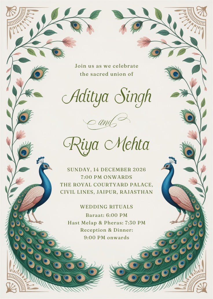 Dance of two souls - wedding invitation