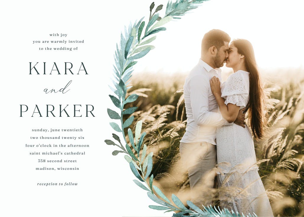 Evergreen photo - wedding invitation