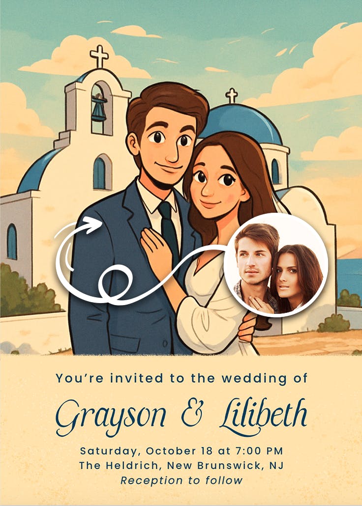 Greek wedding - wedding invitation