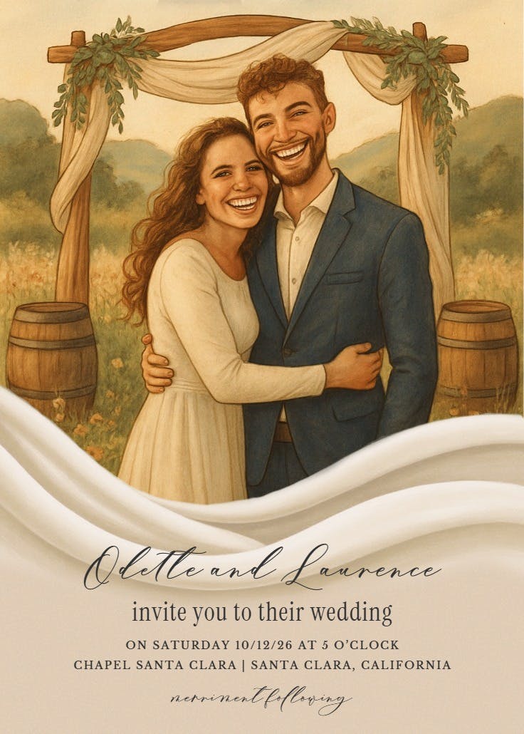 Meadow arch - wedding invitation