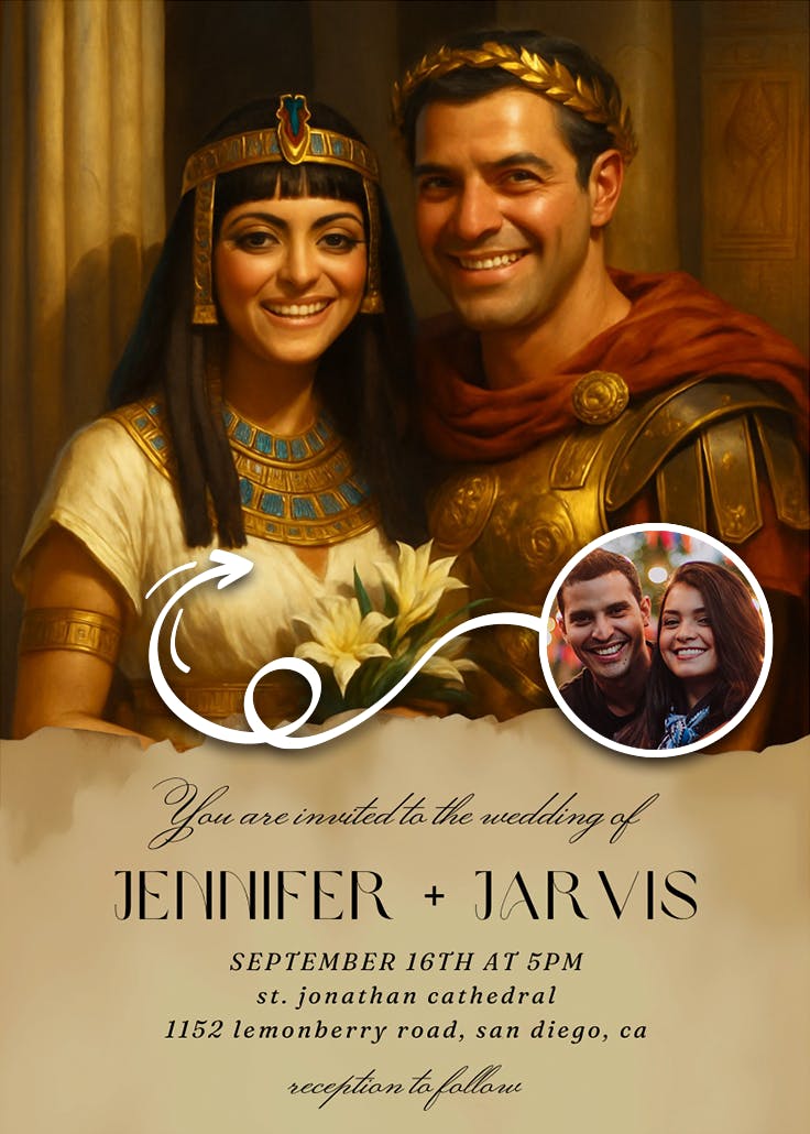 Under the sun of forever - wedding invitation